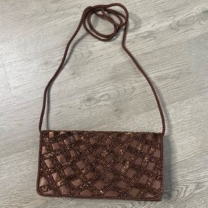 Vintage Brown Sequin Evening Bag